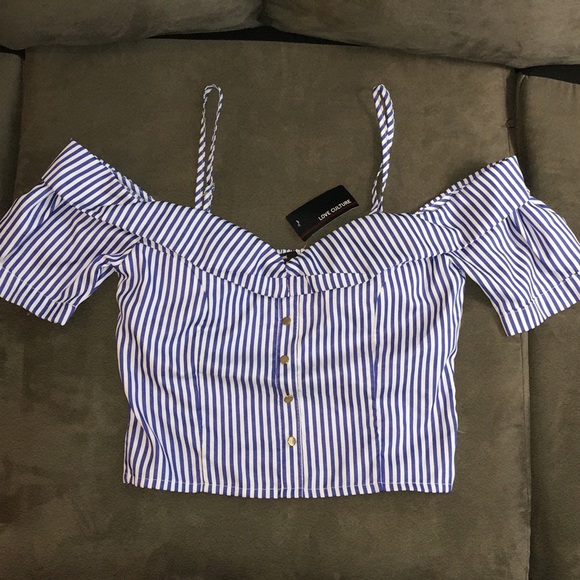 Love Culture Tops - Love Culture Stripe Crop Top - Size Medium